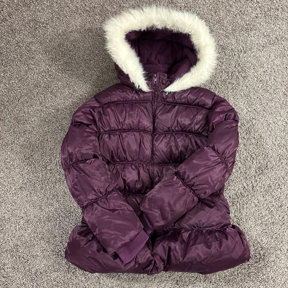 Gymboree Girls Purple Puffer Jacket -size 10/12